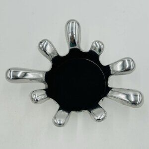 Cast Aluminum Stop Action Water Droplet Wine Bottle Holder 8" x 2" Silver